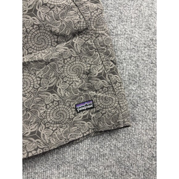 Patagonia Shorts Womens Medium Gray Floral Print Elastic Drawstring Outdoor - Picture 2 of 7